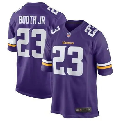 Purple Minnesota Vikings Nike Player Game Jersey with BOOTH JR 23 on the back