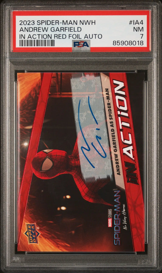 Andrew Garfield 2023 Spider-Man No Way Home Red Foil Auto PSA 7 Auto 10 - Singles