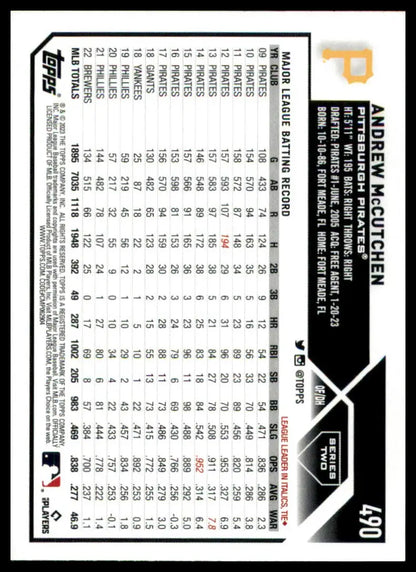 Andrew McCutchen baseball card from 2023 Topps #490 Pittsburgh Pirates collection