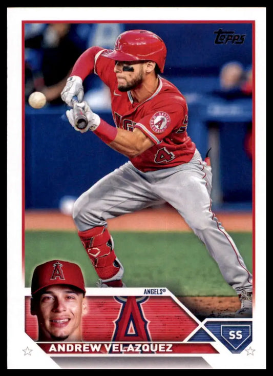 Andrew Velazquez baseball card from 2023 Topps #605 Los Angeles Angels collection