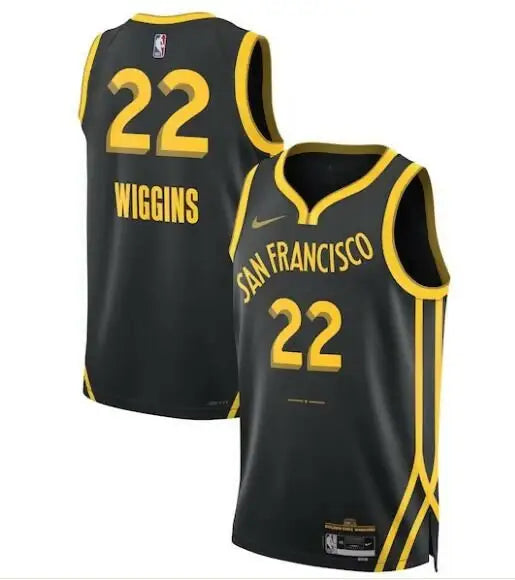 Black and gold Andrew Wiggins Golden State Warriors Swingman Jersey with number 22