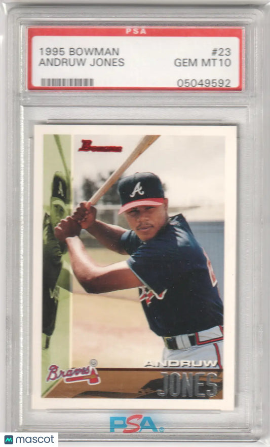 Graded Andruw Jones 1995 Bowman RC Rookie baseball card from Columbia Hobby, PSA 10