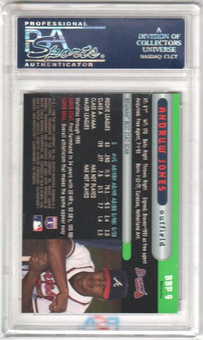 Graded Andruw Jones 1996 Bowmans Best Preview BBP9 Refractor PSA 10 GEM MINT
