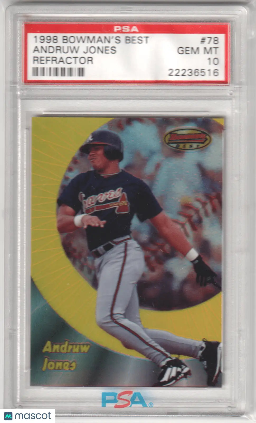 Graded Andruw Jones baseball card refractor PSA 10 from Columbia Hobby