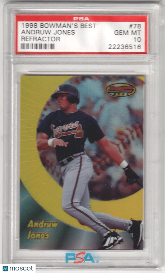 Graded Andruw Jones baseball card refractor PSA 10 from Columbia Hobby
