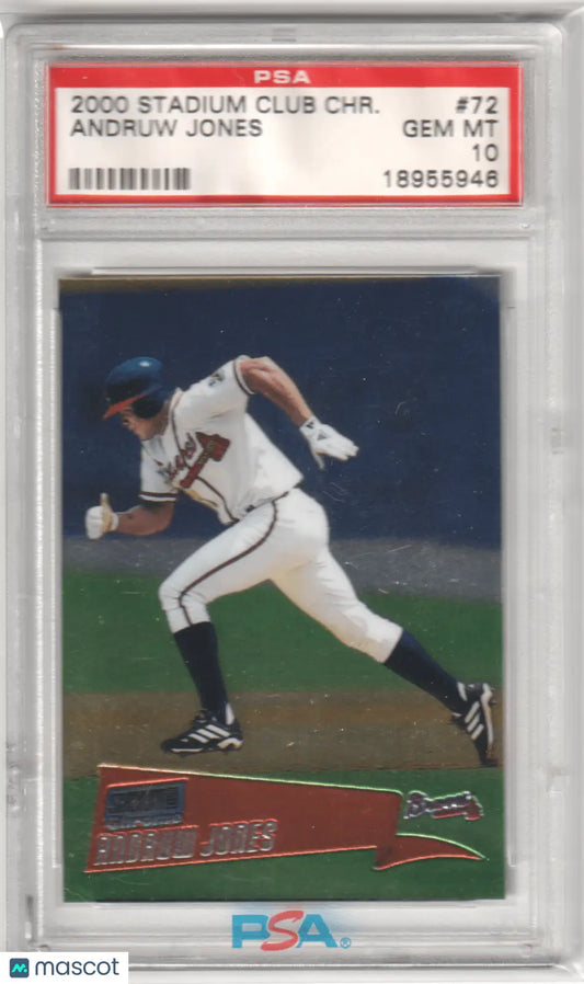 Graded Andruw Jones baseball card from Topps Stadium Club Chrome PSA 10 GEM MINT