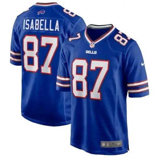 Blue Buffalo Bills Nike Andy Isabella Football Jersey with white numbers