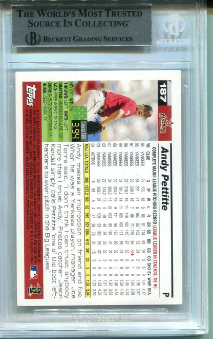 Graded Andy Pettitte Signed 2005 Topps #187 Houston Astros AUTO BGS BAS Card