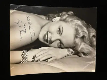 Autographed vintage portrait of Angela Greene, John F. Kennedy’s girlfriend, Hollywood photo