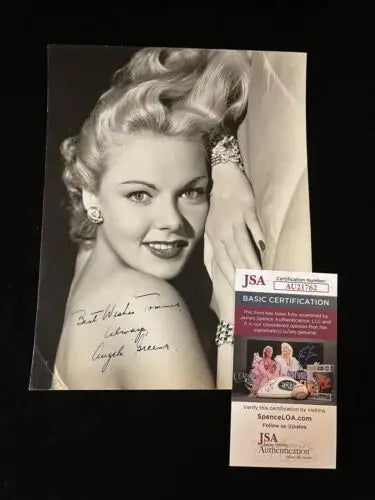 Signed black and white photograph of Angela Greene, John F. Kennedy’s girlfriend, Hollywood