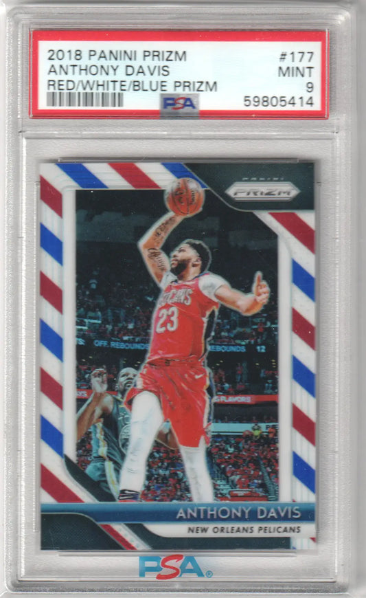 Graded Anthony Davis basketball card featuring Red White Blue design at Columbia Hobby