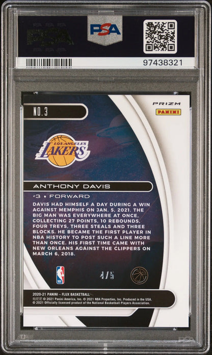 Graded Anthony Davis Panini Flux Tital Gold basketball card PSA 9 Mint