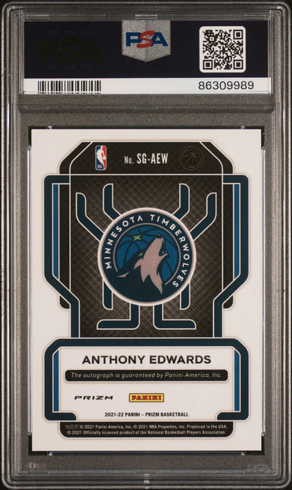 Anthony Edwards 2021 Panini Prizm Choice Signatures Auto PSA 9 Mint - Singles