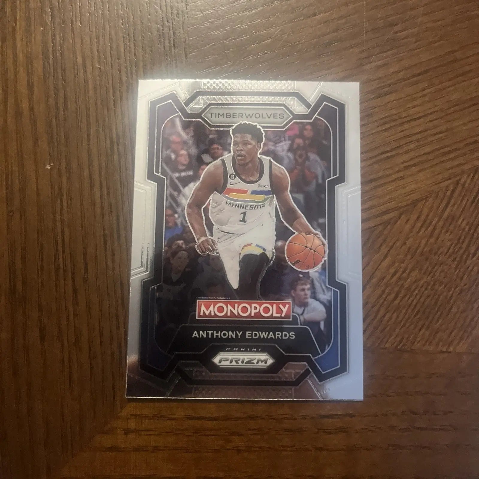 Anthony Edwards Monopoly basketball card from the 8-card lot of trading cards