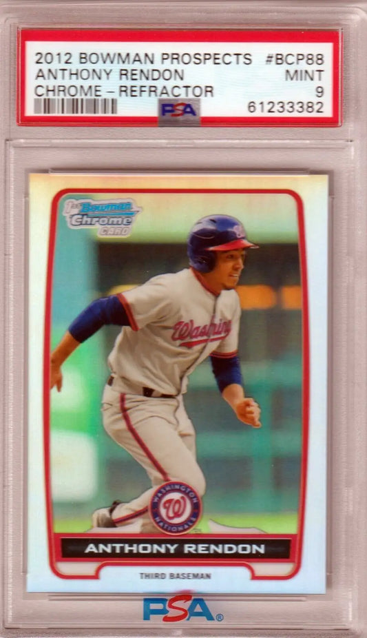 Anthony Rendon 2012 Bowman Prospects Chrome Refractor baseball card Columbia Hobby PSA 9