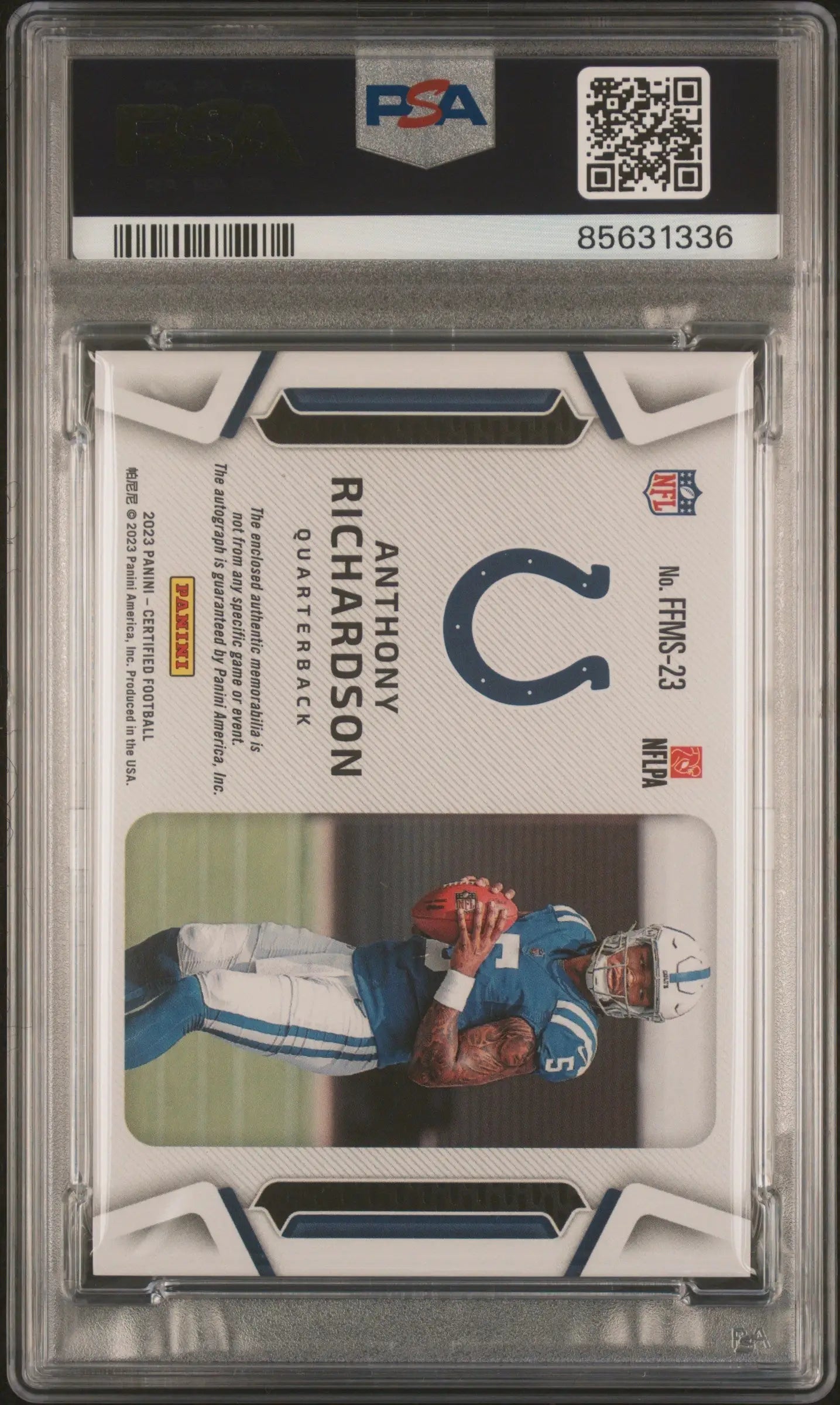 Anthony Richardson 2023 Panini Certified Mirror Bronze Auto Jersey #37/99 PSA 8 Auto 10 - Singles