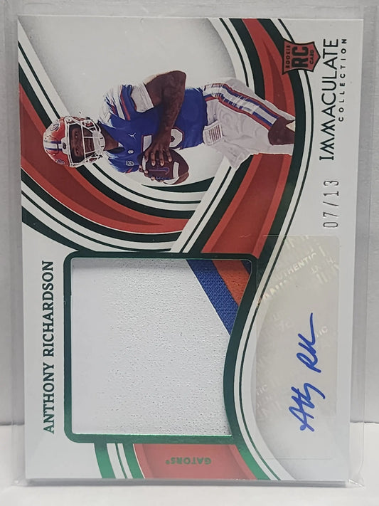 Buffalo Bills player autographed Football trading card from Panini Immaculate Collegiate Emerald Patch