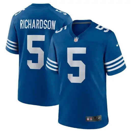 Blue Anthony Richardson Indianapolis Colts NFL draft jersey with Richardson and number 5