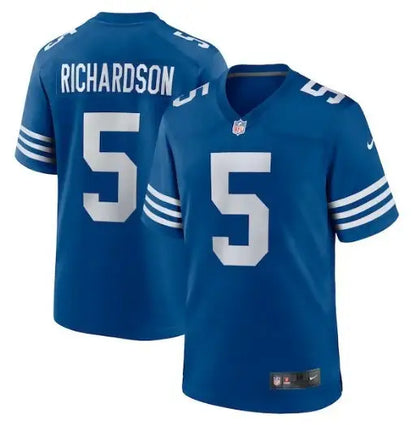 Blue Indianapolis Colts football jersey with Richardson and number 5 in white