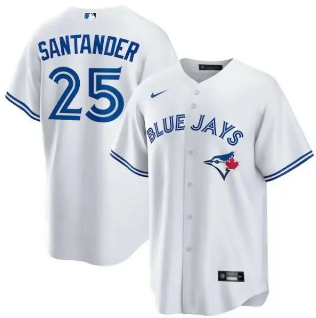 White Toronto Blue Jays Anthony Santander Nike Home Replica Jersey with Santander 25 on back
