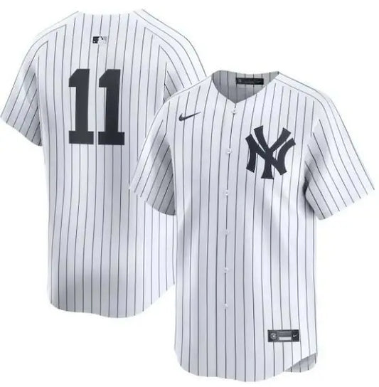 Pinstriped New York Yankees baseball jersey featuring Nike logo and player Anthony Volpe name