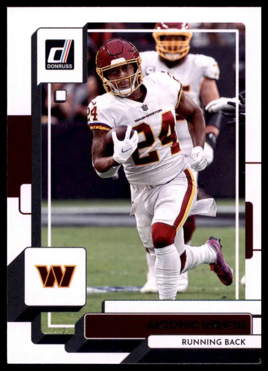 Football trading card featuring Antonio Gibson from 2022 Donruss Washington Commanders