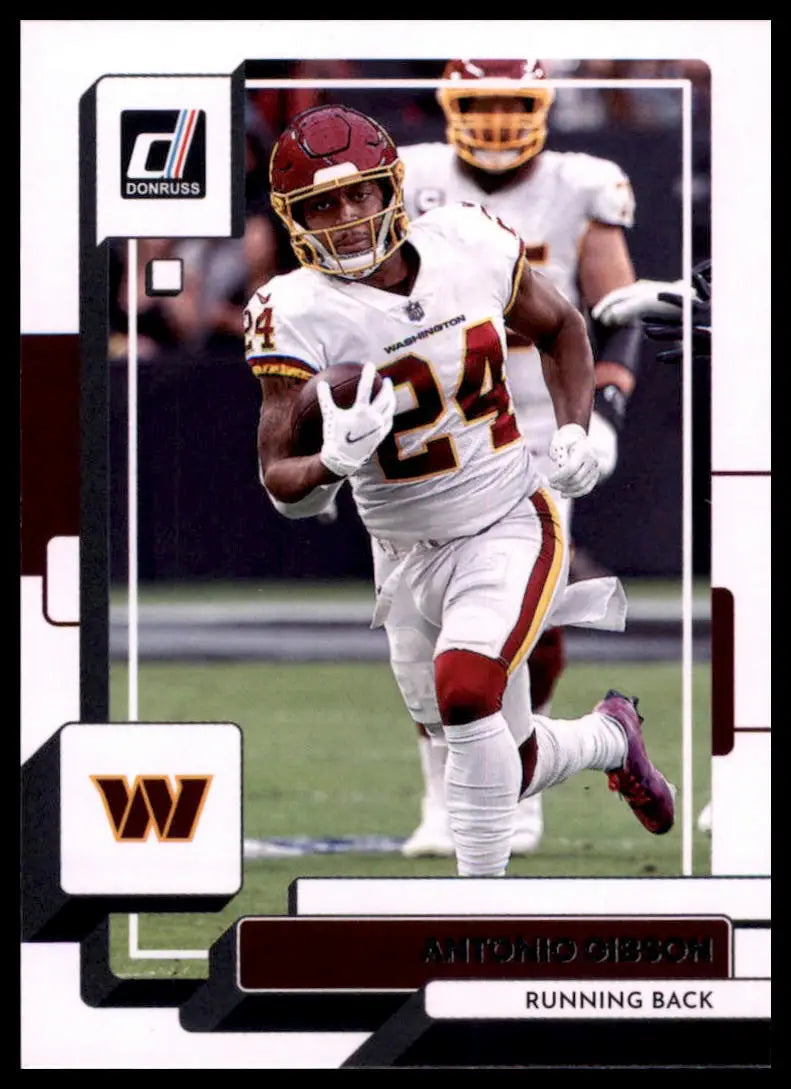 Antonio Gibson football card from 2022 Donruss Washington Commanders series