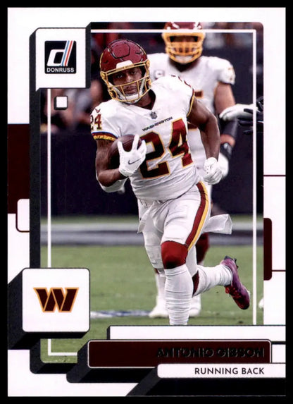Antonio Gibson football card from 2022 Donruss Washington Commanders series
