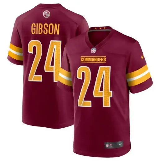 Burgundy Washington Commanders Antonio Gibson #24 Nike Game Football Jersey with gold and white accents