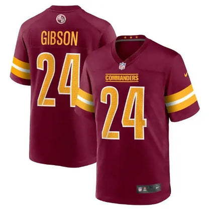 Burgundy Washington Commanders Antonio Gibson Nike Game Jersey with GIBSON and 24 in gold