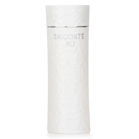 White cylindrical Aq Whitening Lotion bottle with textured surface for dry skin prone care