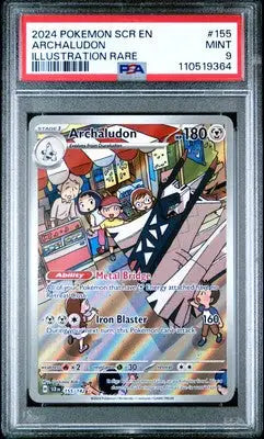 Archaludon #155 illustration rare PSA 9 trading card from 2024 Pokemon SCR EN