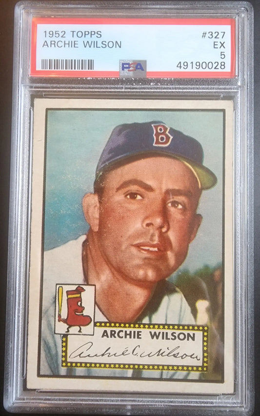 Archie Wilson 1952 Topps #327 PSA 5 baseball card in protective case for trading cards