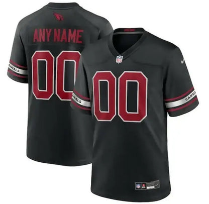 Black Arizona Cardinals Nike Alternate Custom Game Jersey with red numbers and customizable nameplate