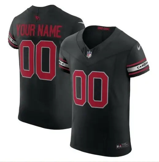 Black Arizona Cardinals Nike Vapor F.U.S.E. Elite Custom Football Jersey displayed