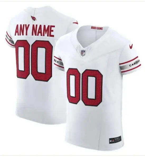 White Arizona Cardinals Nike Vapor F.U.S.E. Elite custom football jersey with red numbers