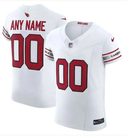 White Arizona Cardinals Nike Vapor F.U.S.E. Elite Custom Jersey with red numbers and customizable name