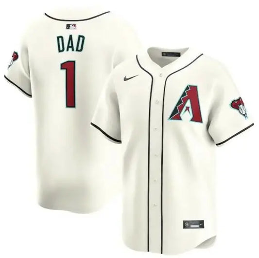 Cream-colored Arizona Diamondbacks Nike #1 Dad Home Limited Jersey for baseball fans