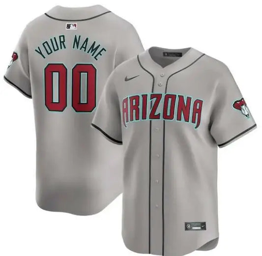 Gray Arizona Diamondbacks Nike Away Limited Custom Baseball Jersey