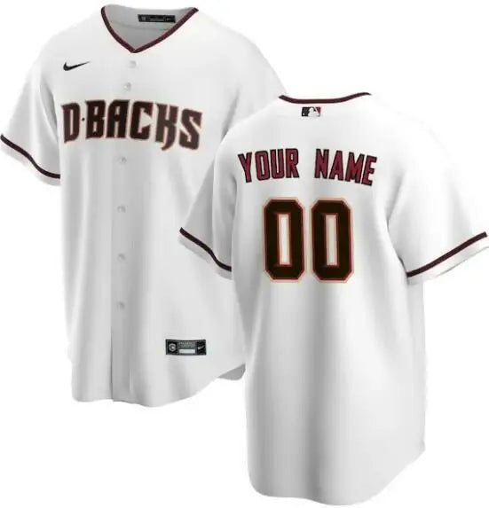 White Arizona Diamondbacks Nike Home Replica Custom Baseball Jersey front view