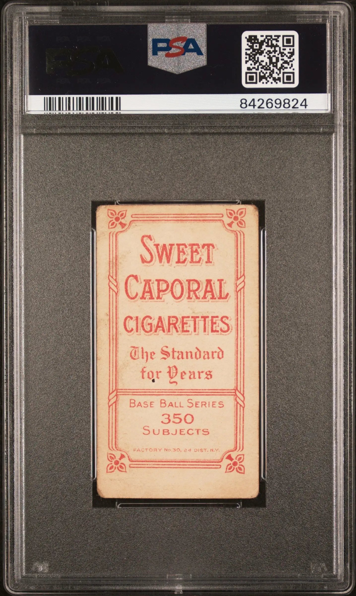 Art Fletcher 1909-11 T206 Sweet Caporal 350/30 in PSA 2 graded protective case