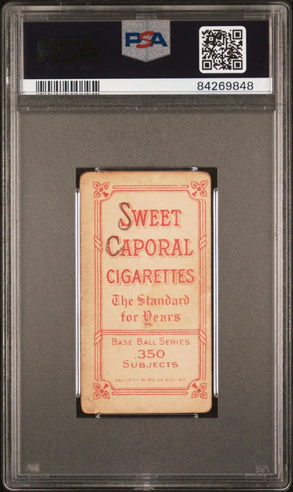 PSA-graded Art Kruger Krueger 1909-11 T206 Sweet Caporal Cigarettes card in holder