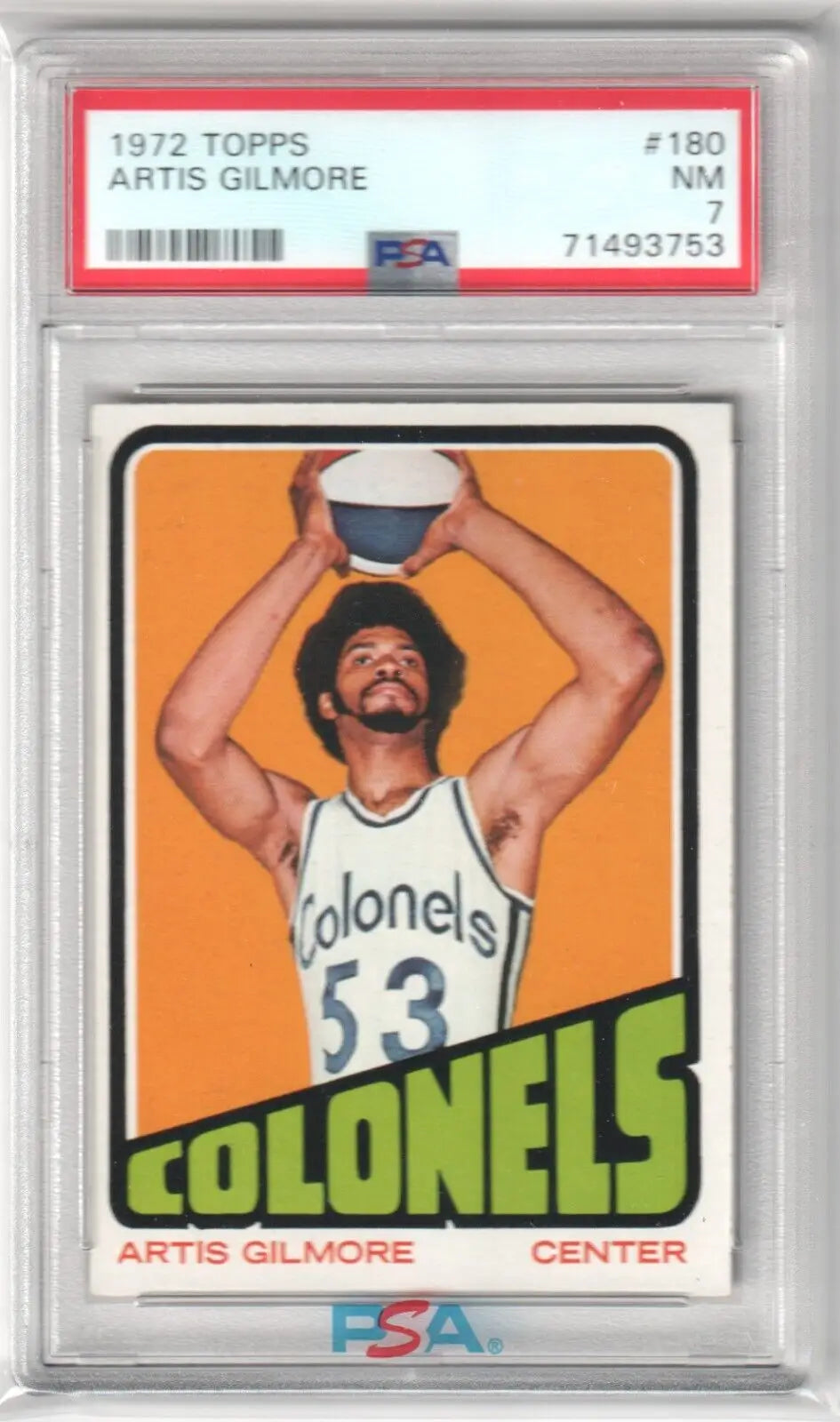 Graded Artis Gilmore basketball card from Columbia Hobby ebay store showcasing single cards