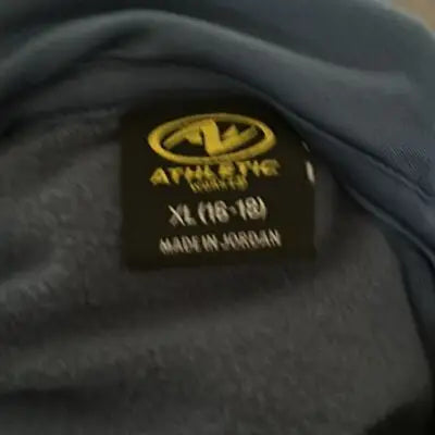 Athletic Works Blue pullover hoodie with size XL tag made in Jordan for men
