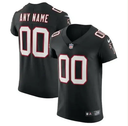 Black Atlanta Falcons Nike Alternate Vapor Elite Custom Football Jersey displayed on product page
