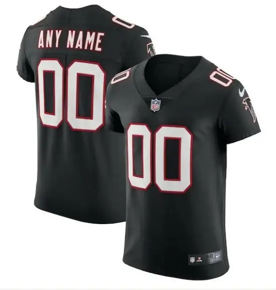 Black Atlanta Falcons Nike Alternate Vapor Elite custom football jersey with red and white numbers