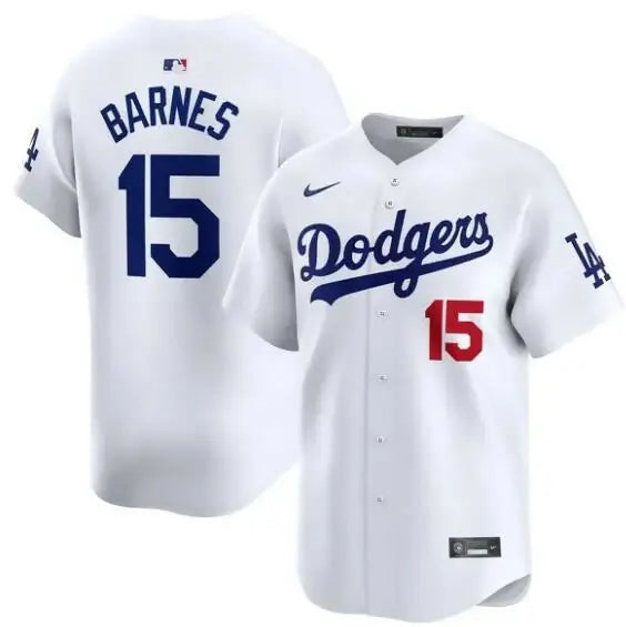White Dodgers baseball jersey for Austin Barnes Los Angeles Dodgers Nike Home Limited Player Jersey