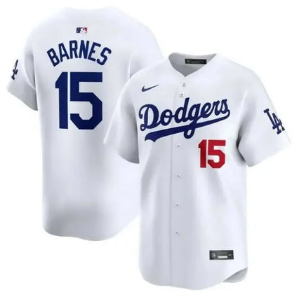 White Dodgers baseball jersey for Austin Barnes Los Angeles Dodgers Nike Home Limited Player Jersey
