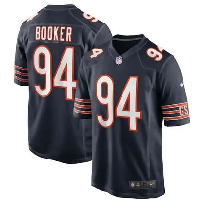 Dark blue Austin Booker Chicago Bears Nike Game Jersey with number 94 and BOOKER on back