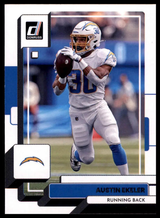 Austin Ekeler football card from 2022 Donruss Los Angeles Chargers collection